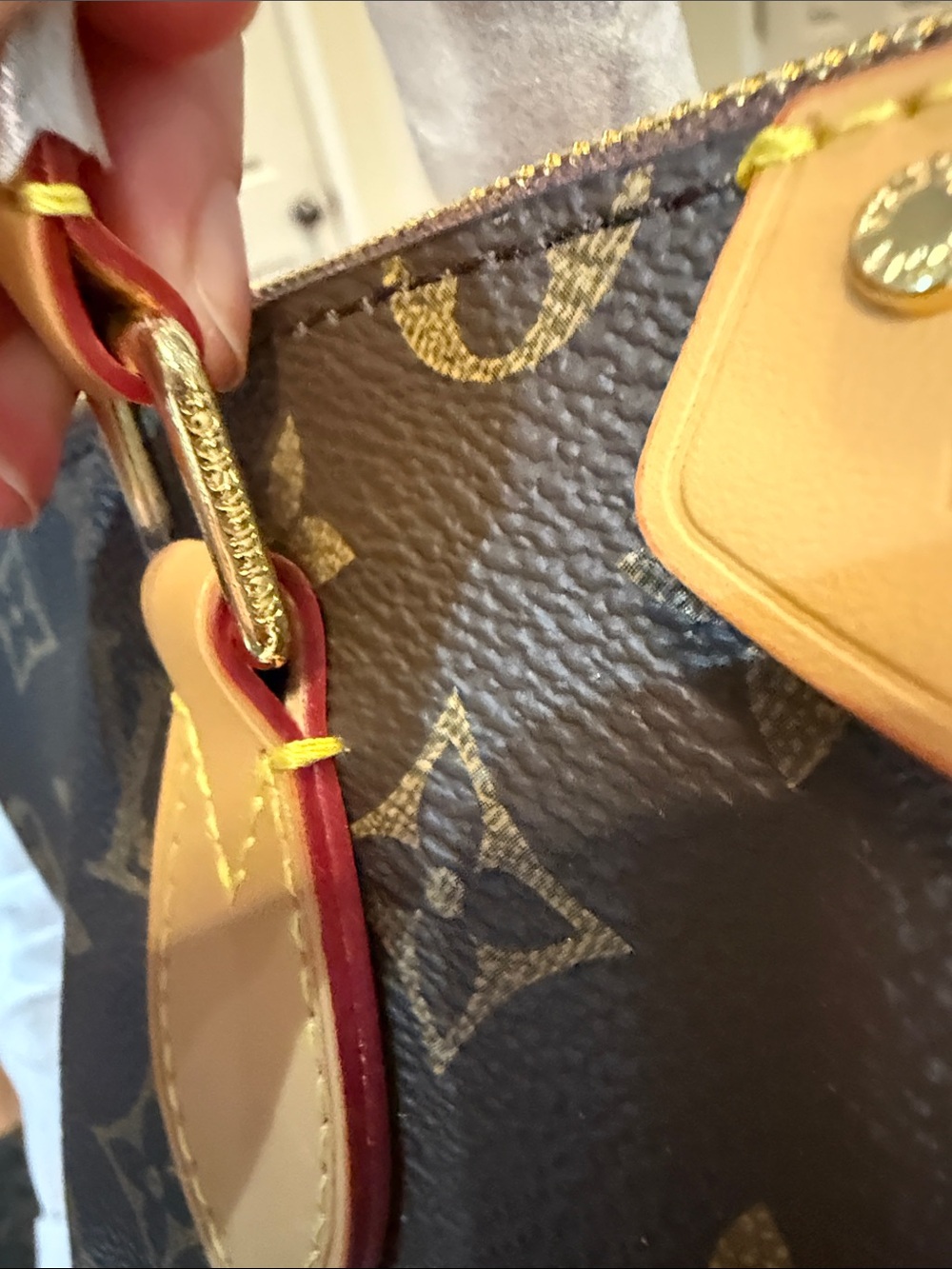 LV Terrene Monogram Canvas Tote with Vachetta Trim - Picture 3 of 15